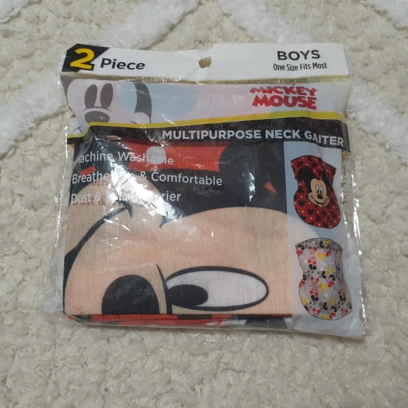 Boys Disney Mickey Mouse 2 Pack Of Multi Purpose Breathable Neck Gators Masks - Picture 1 of 2